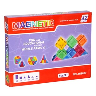 Magnetik 42 parça Kare Üçgen KZL-JH8827